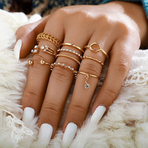 Stylish and Chic Multiple Finger Rings Set