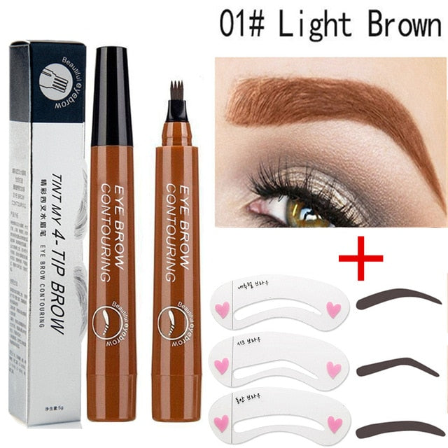 Four-pronged waterproof eyebrow pencil