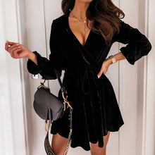 Load image into Gallery viewer, Elegant &amp; Sexy Long Sleeve Wrap Dress
